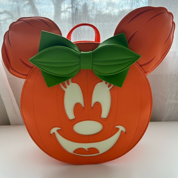 Loungefly Disney Glow Face Minnie Pumpkin Mini Backpack FINAL PRICE - Picture 3 of 7